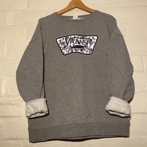 Vans Gray / Floral Crewneck Sweatshirt